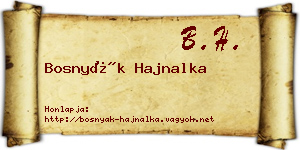 Bosnyák Hajnalka névjegykártya